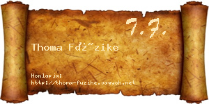 Thoma Füzike névjegykártya